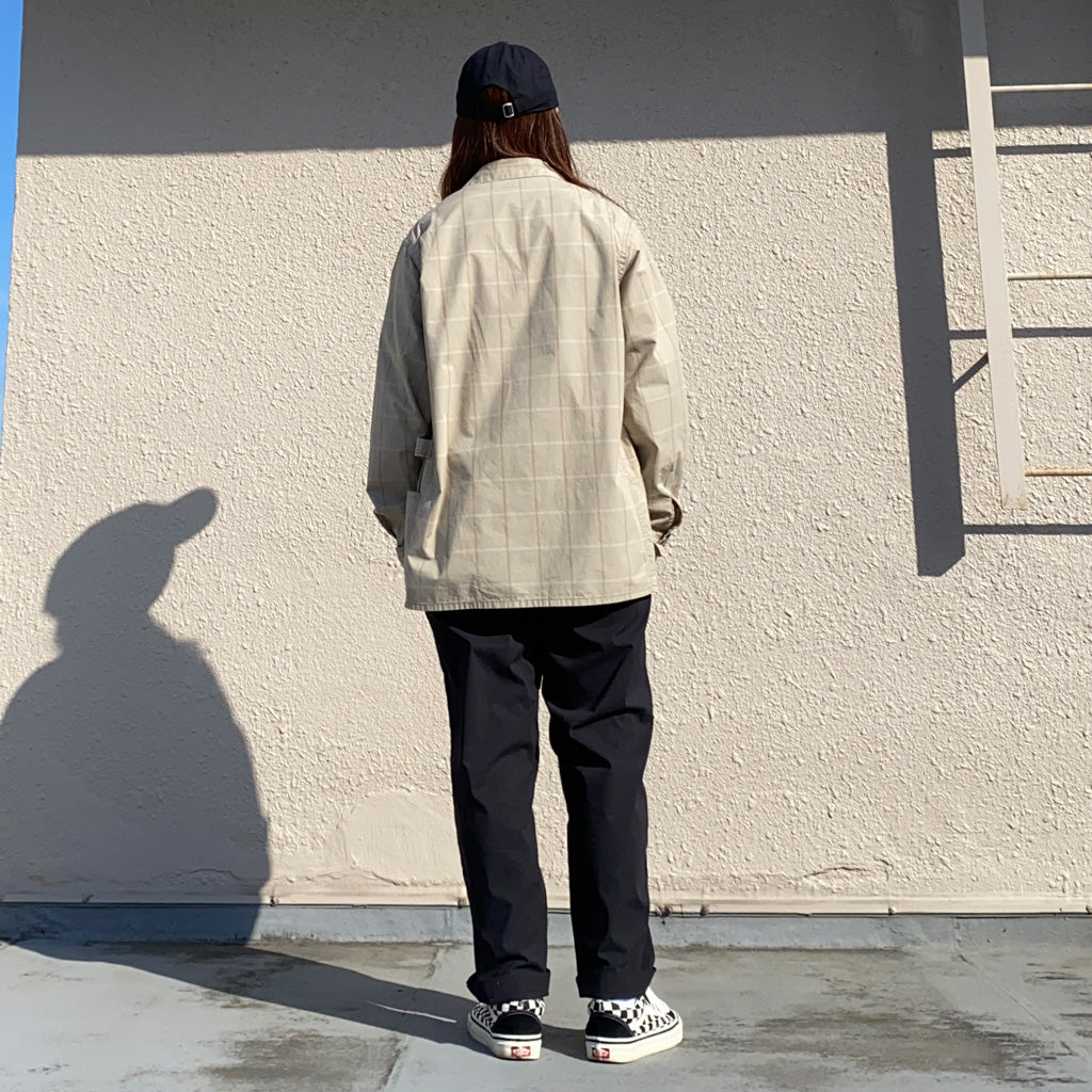 SASSAFRAS『GARDENER OPEN HALF(HOMBRE CHECK)』(BEIGE)