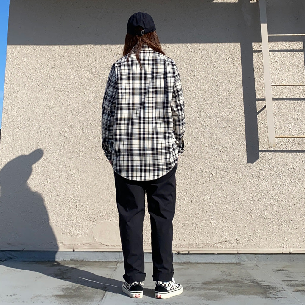 SASSAFRAS『FEEL SUN HALF(BROAD CHECK)』(WHITE/BLACK)