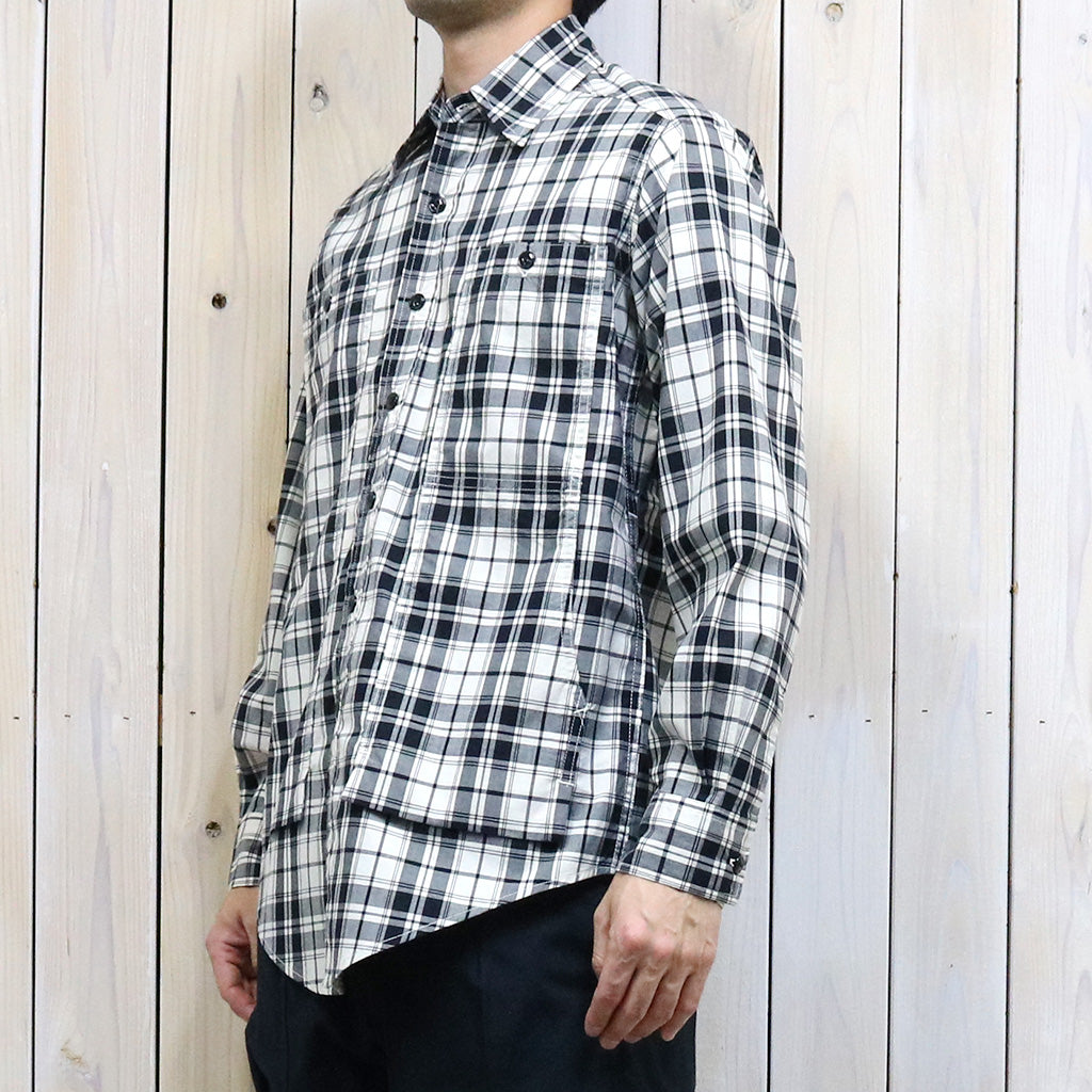 SASSAFRAS『FEEL SUN HALF(BROAD CHECK)』(WHITE/BLACK)