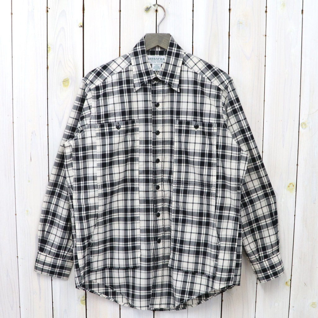SASSAFRAS『FEEL SUN HALF(BROAD CHECK)』(WHITE/BLACK) – Reggieshop