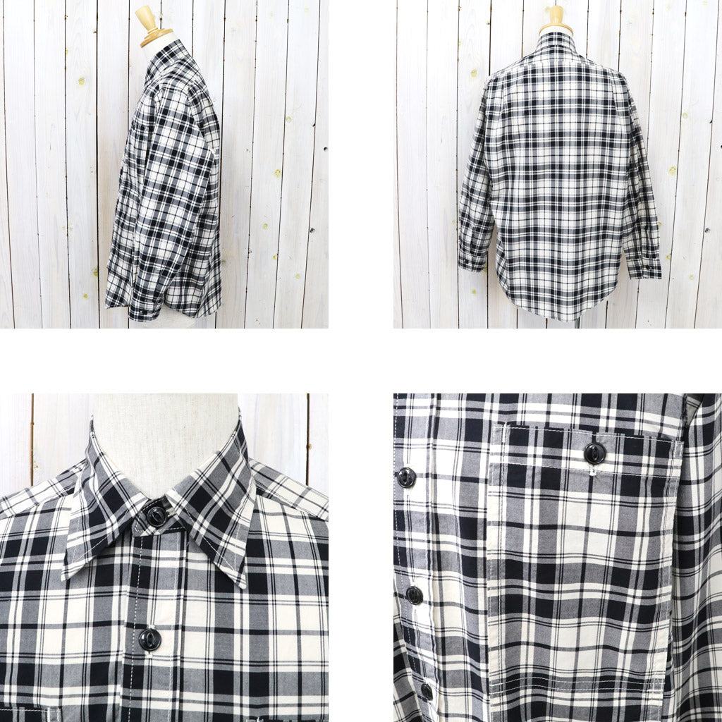 SASSAFRAS『FEEL SUN HALF(BROAD CHECK)』(WHITE/BLACK)