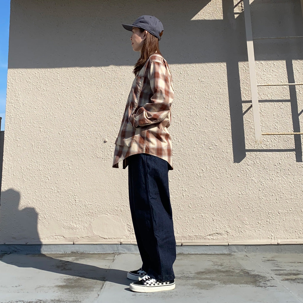 SASSAFRAS『FEEL SUN HALF(BROAD CHECK)』(BEIGE)