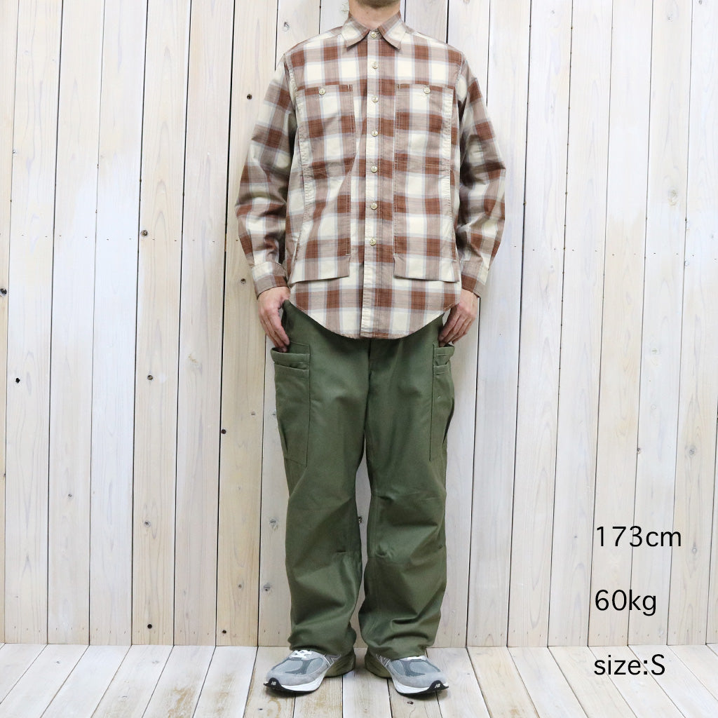 SASSAFRAS『FEEL SUN HALF(BROAD CHECK)』(BEIGE)