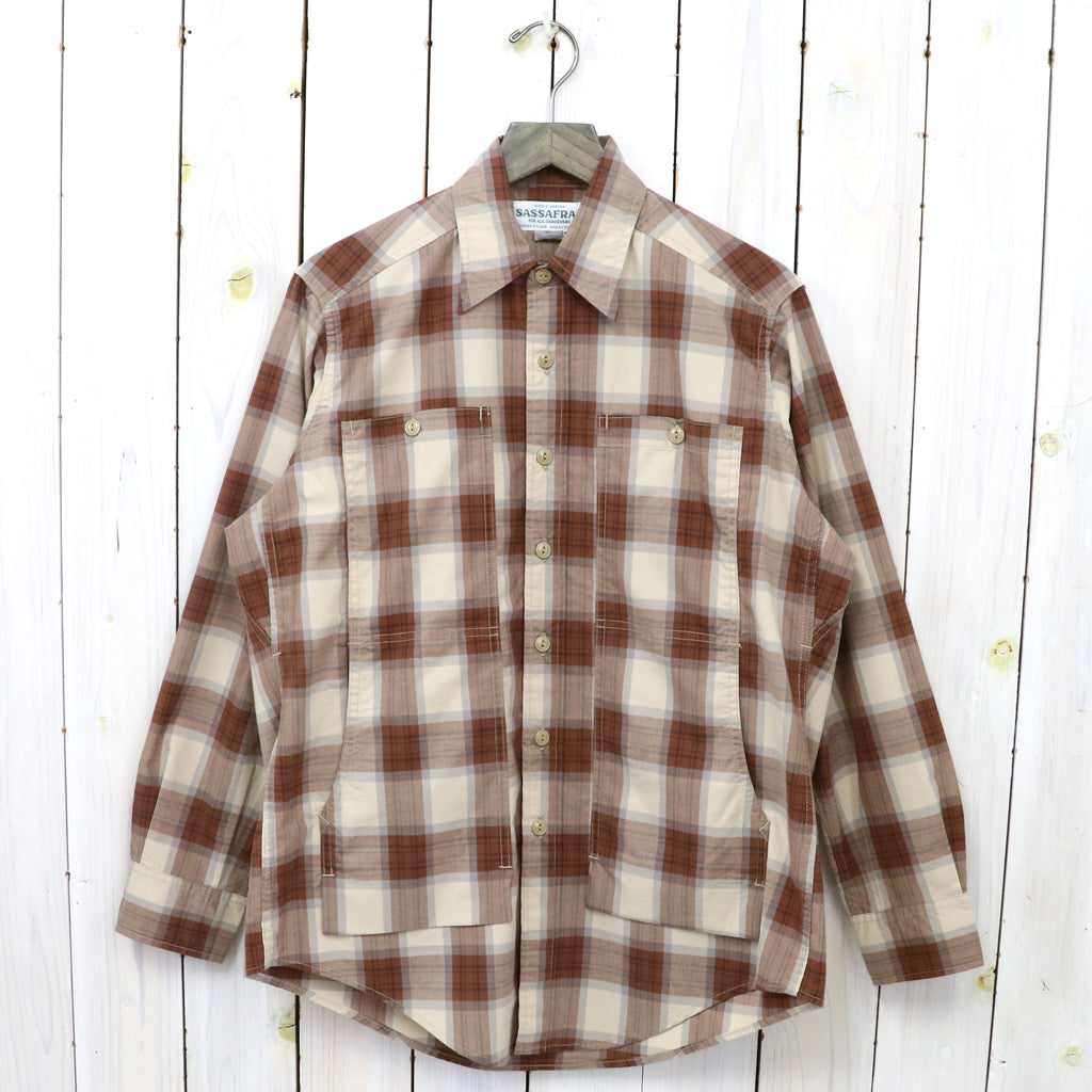 SASSAFRAS『FEEL SUN HALF(BROAD CHECK)』(BEIGE)