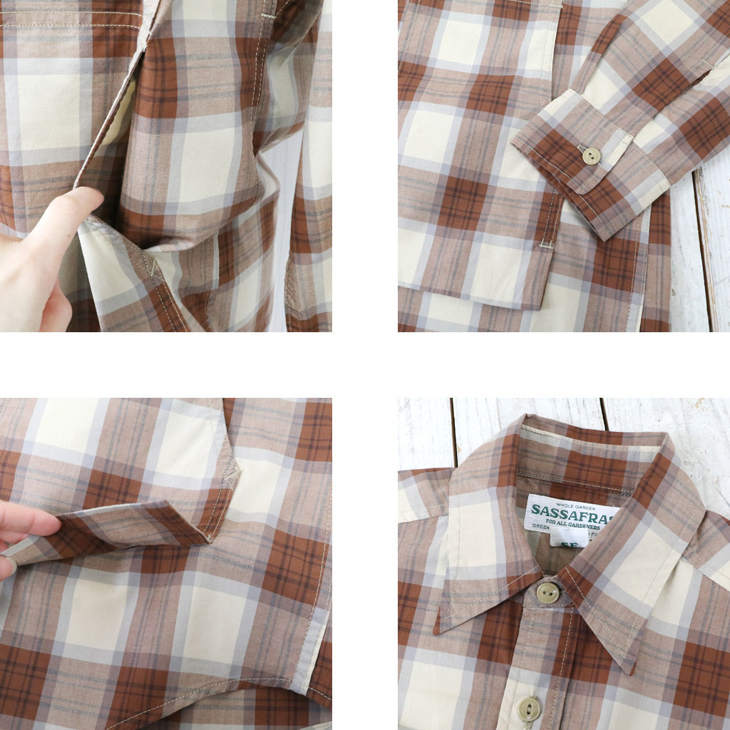 SASSAFRAS『FEEL SUN HALF(BROAD CHECK)』(BEIGE)