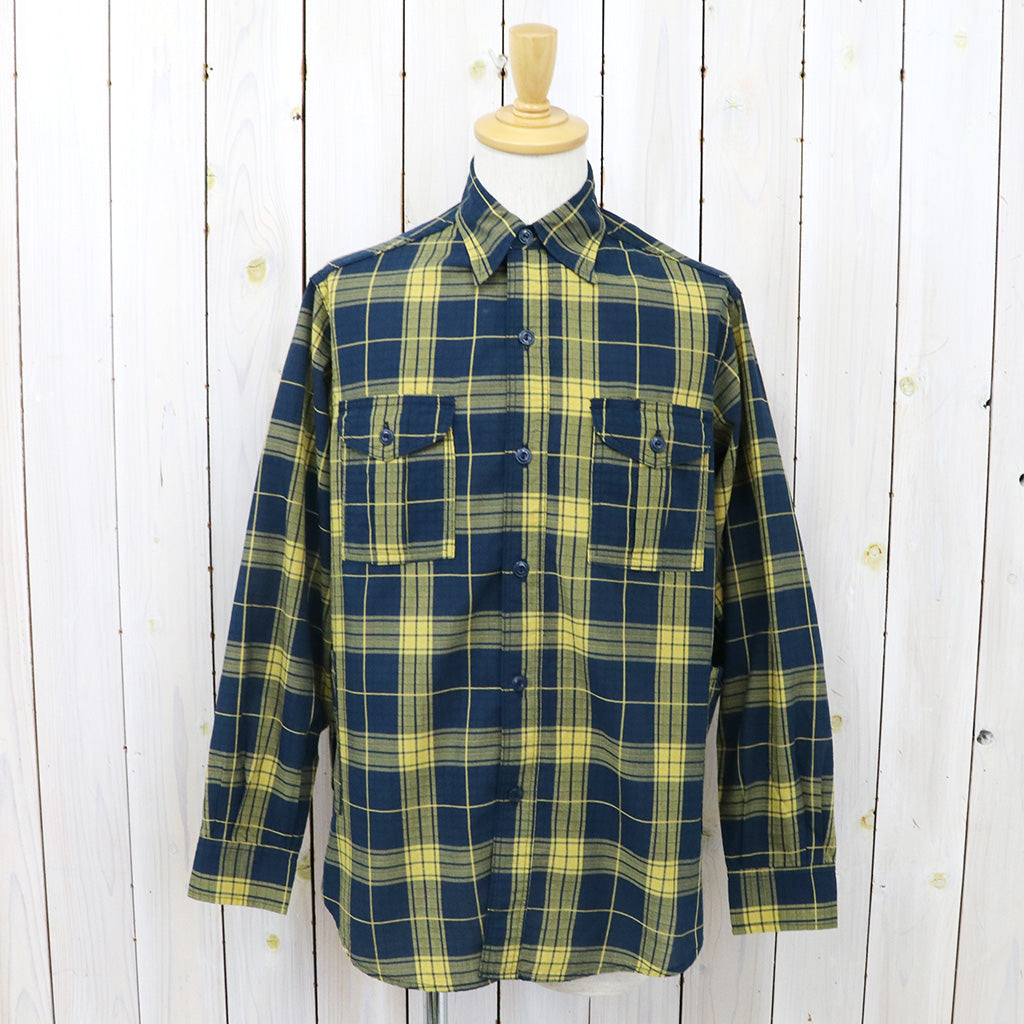 SASSAFRAS『BOTANICAL SCOUT SHIRT(DOBBY TARTAN CHECK)』(NAVY)