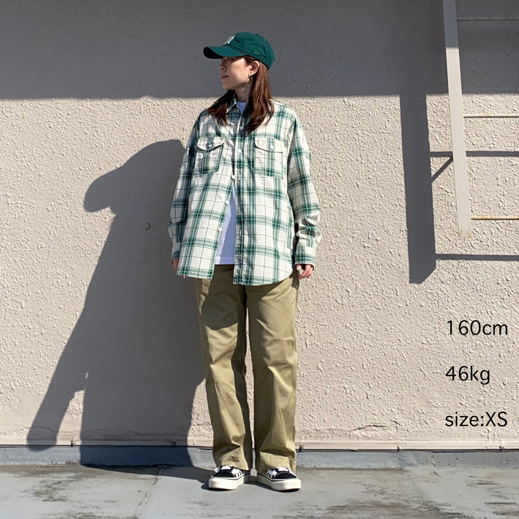 SASSAFRAS『BOTANICAL SCOUT SHIRT(DOBBY TARTAN CHECK)』(WHITE)
