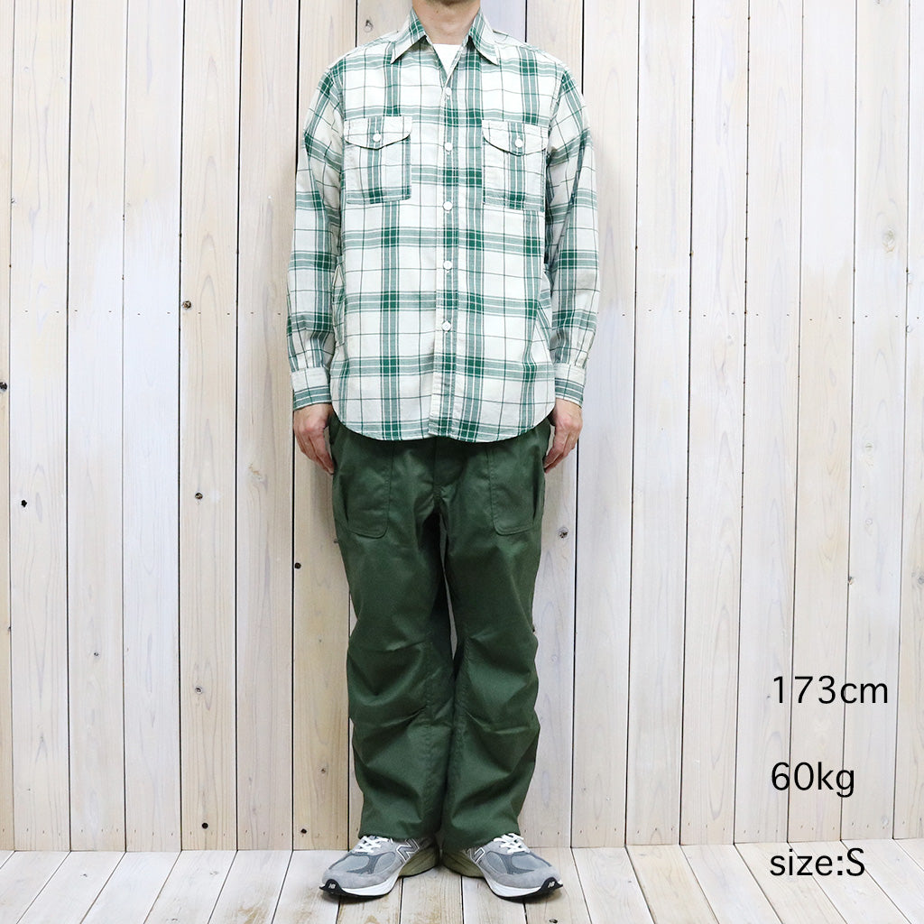 SASSAFRAS『BOTANICAL SCOUT SHIRT(DOBBY TARTAN CHECK)』(WHITE)