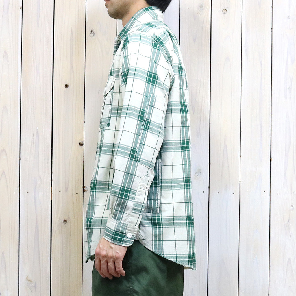 SASSAFRAS『BOTANICAL SCOUT SHIRT(DOBBY TARTAN CHECK)』(WHITE)