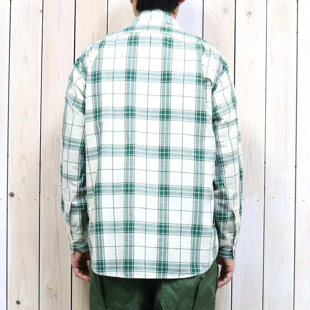 SASSAFRAS『BOTANICAL SCOUT SHIRT(DOBBY TARTAN CHECK)』(WHITE)