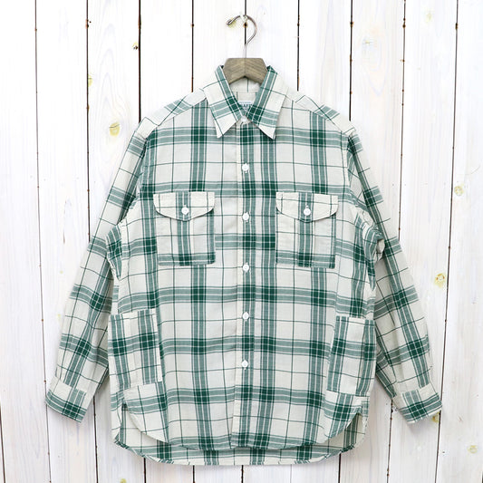 SASSAFRAS『BOTANICAL SCOUT SHIRT(DOBBY TARTAN CHECK)』(WHITE)