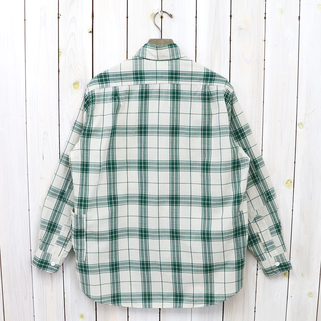 SASSAFRAS『BOTANICAL SCOUT SHIRT(DOBBY TARTAN CHECK)』(WHITE)