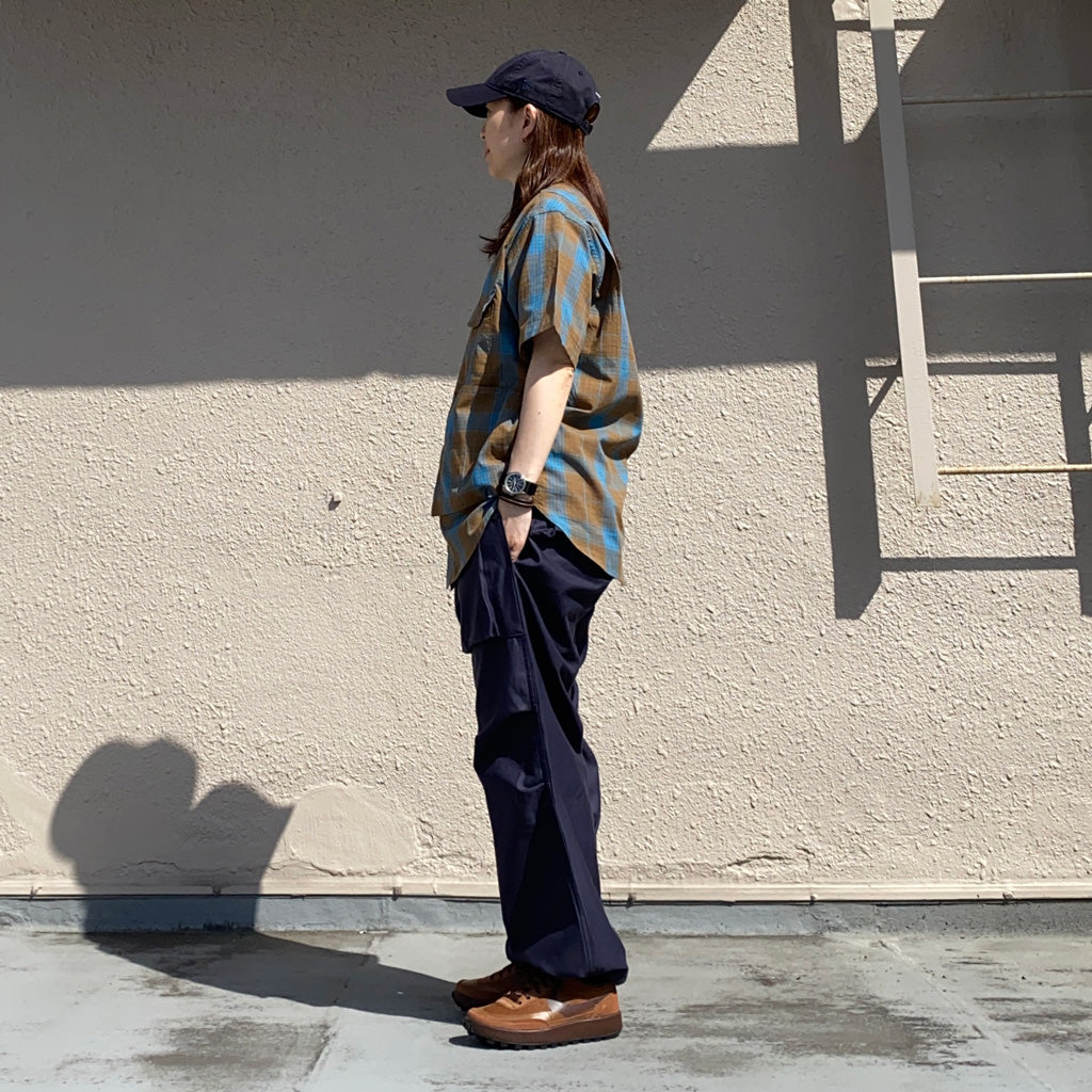 SASSAFRAS『DIGS CREW HALF 1/2(DOBBY TARTAN CHECK)』(BROWN)