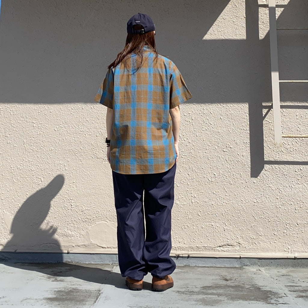 SASSAFRAS『DIGS CREW HALF 1/2(DOBBY TARTAN CHECK)』(BROWN)