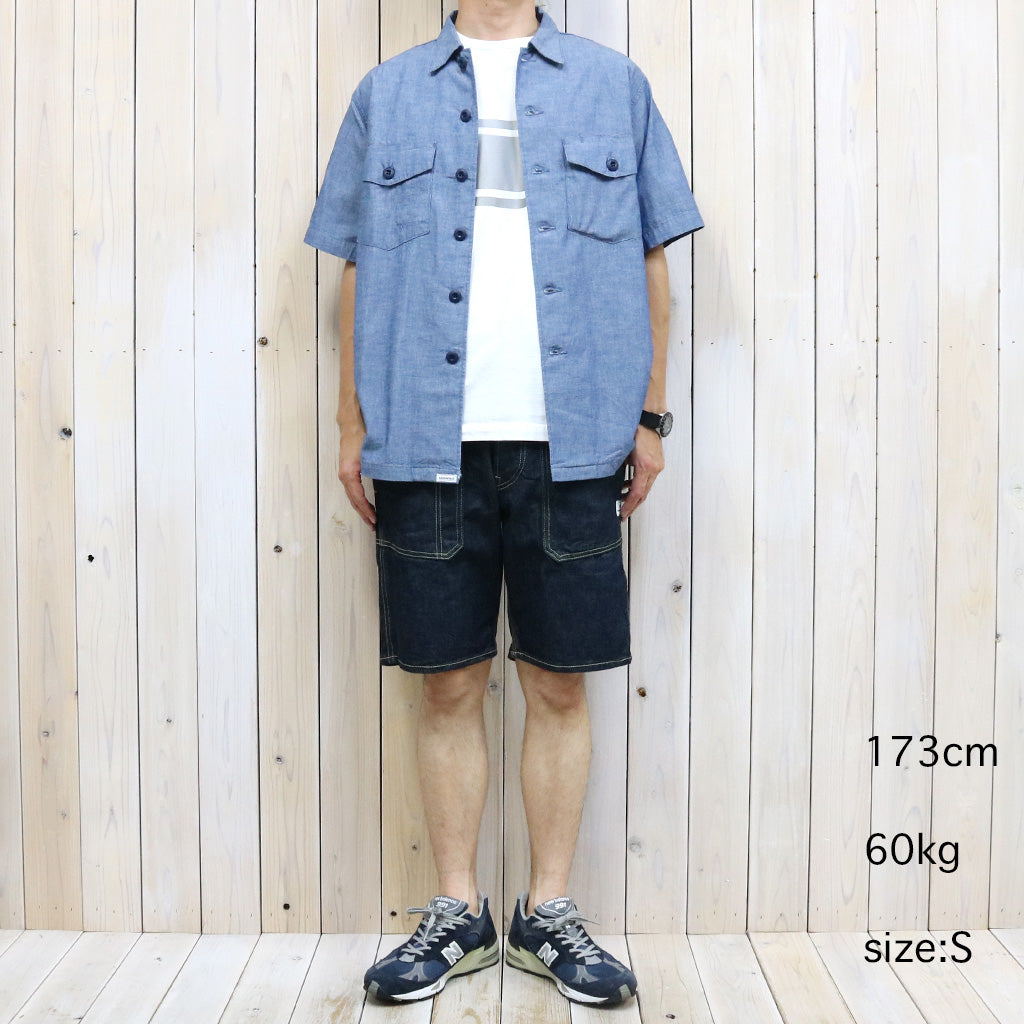 SASSAFRAS『GARDENERS HALF 1/2(5oz CHAMBRAY)』(BLUE)