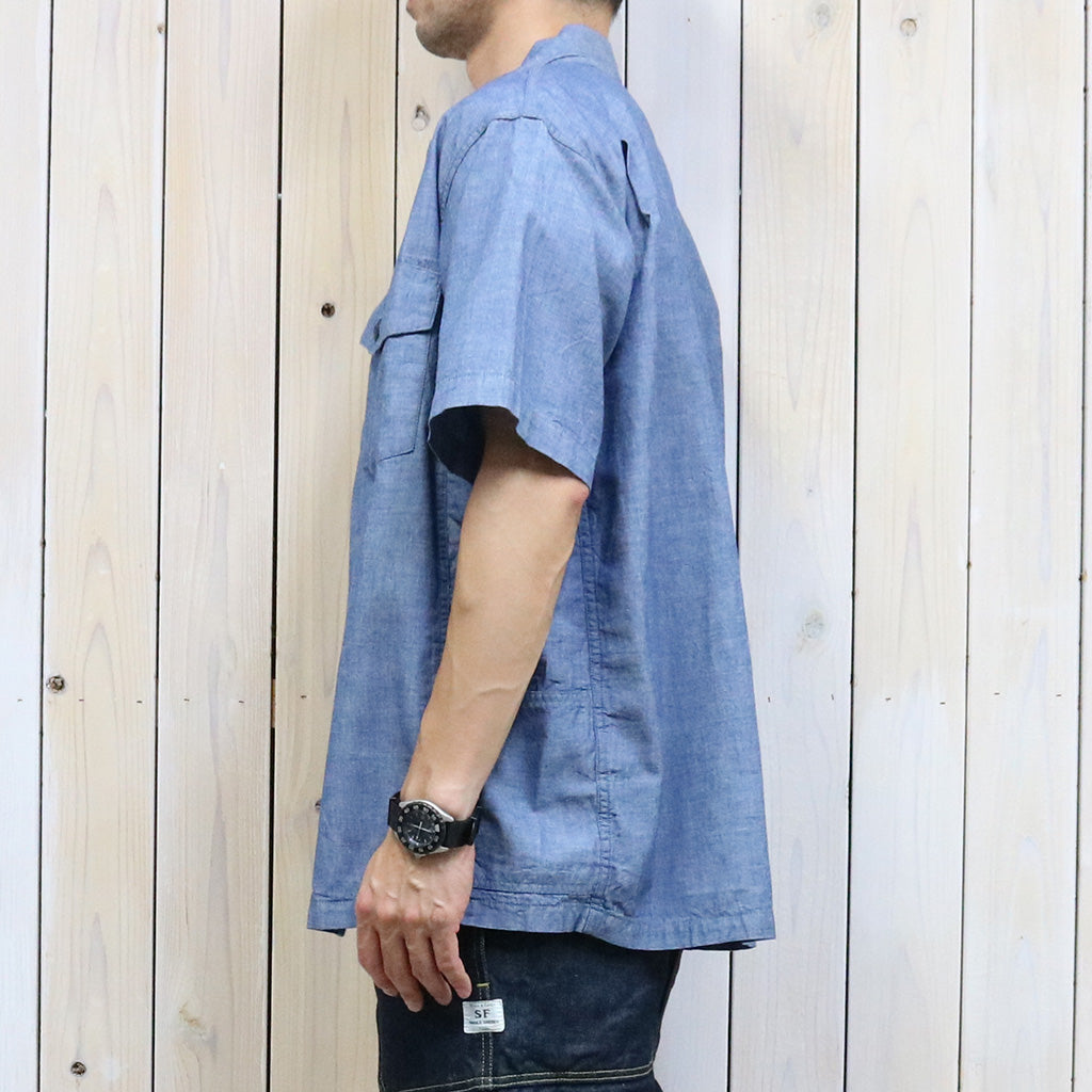 SASSAFRAS『GARDENERS HALF 1/2(5oz CHAMBRAY)』(BLUE)