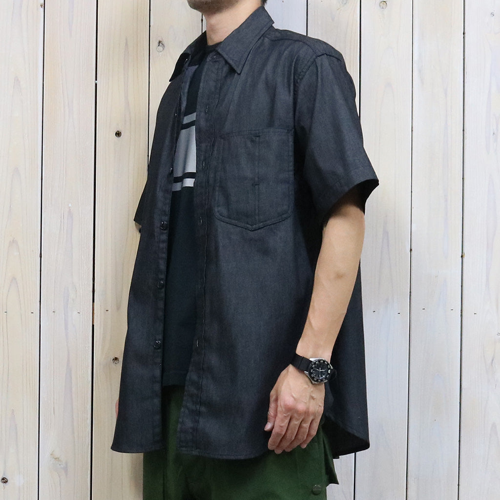 SASSAFRAS『DIGGIN SHIRT 1/2(5.5oz Denim)』(BLACK)