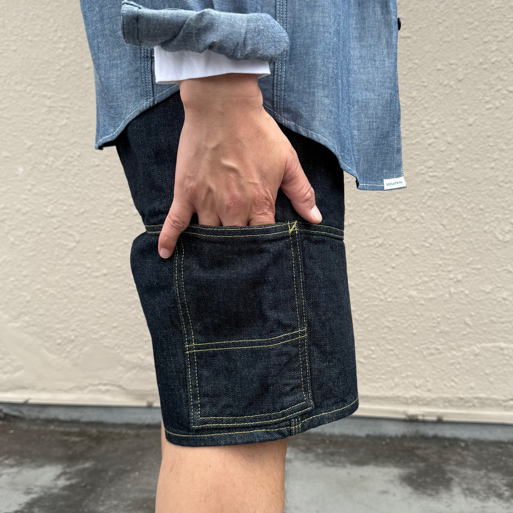 SASSAFRAS : FALL LEAF GARDENER PANTS 1/2(13.5oz DENIM) (INDIGO