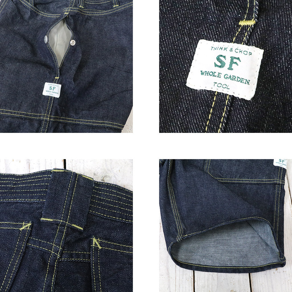 SASSAFRAS : FALL LEAF PANTS 1/2(13.5oz DENIM) (INDIGO)