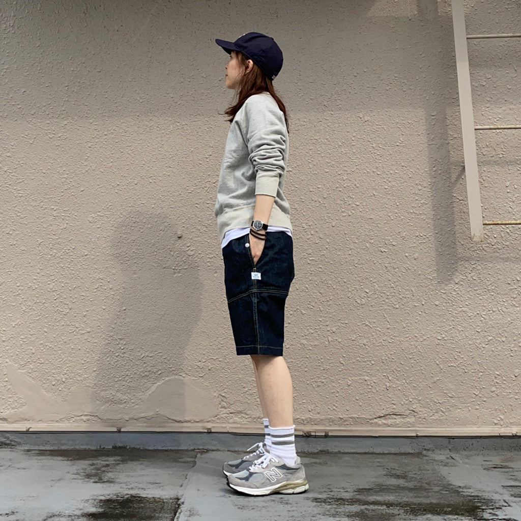 SASSAFRAS『FALL LEAF SPRAYER PANTS 1/2(13.5oz DENIM)』(INDIGO)