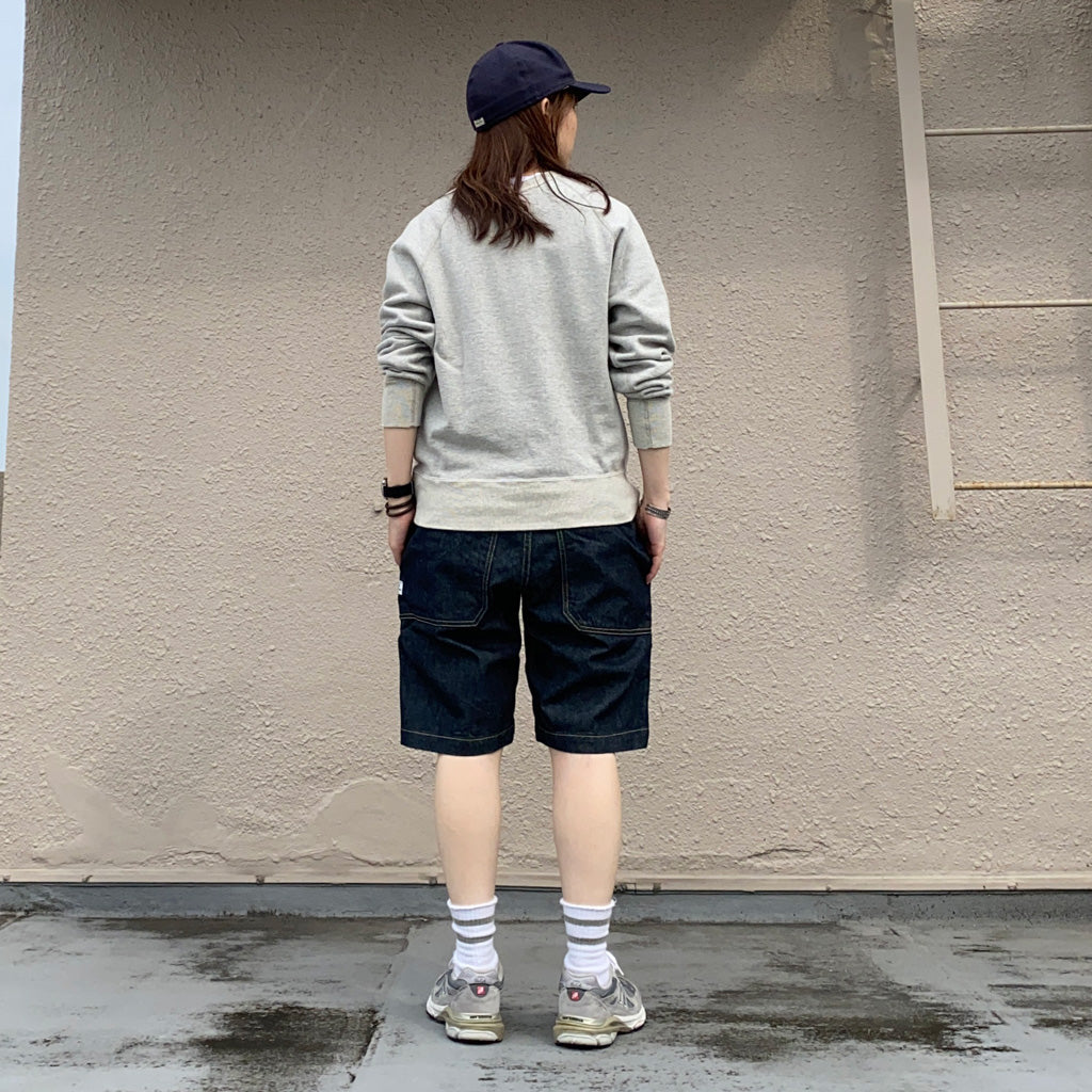 SASSAFRAS『FALL LEAF SPRAYER PANTS 1/2(13.5oz DENIM)』(INDIGO)