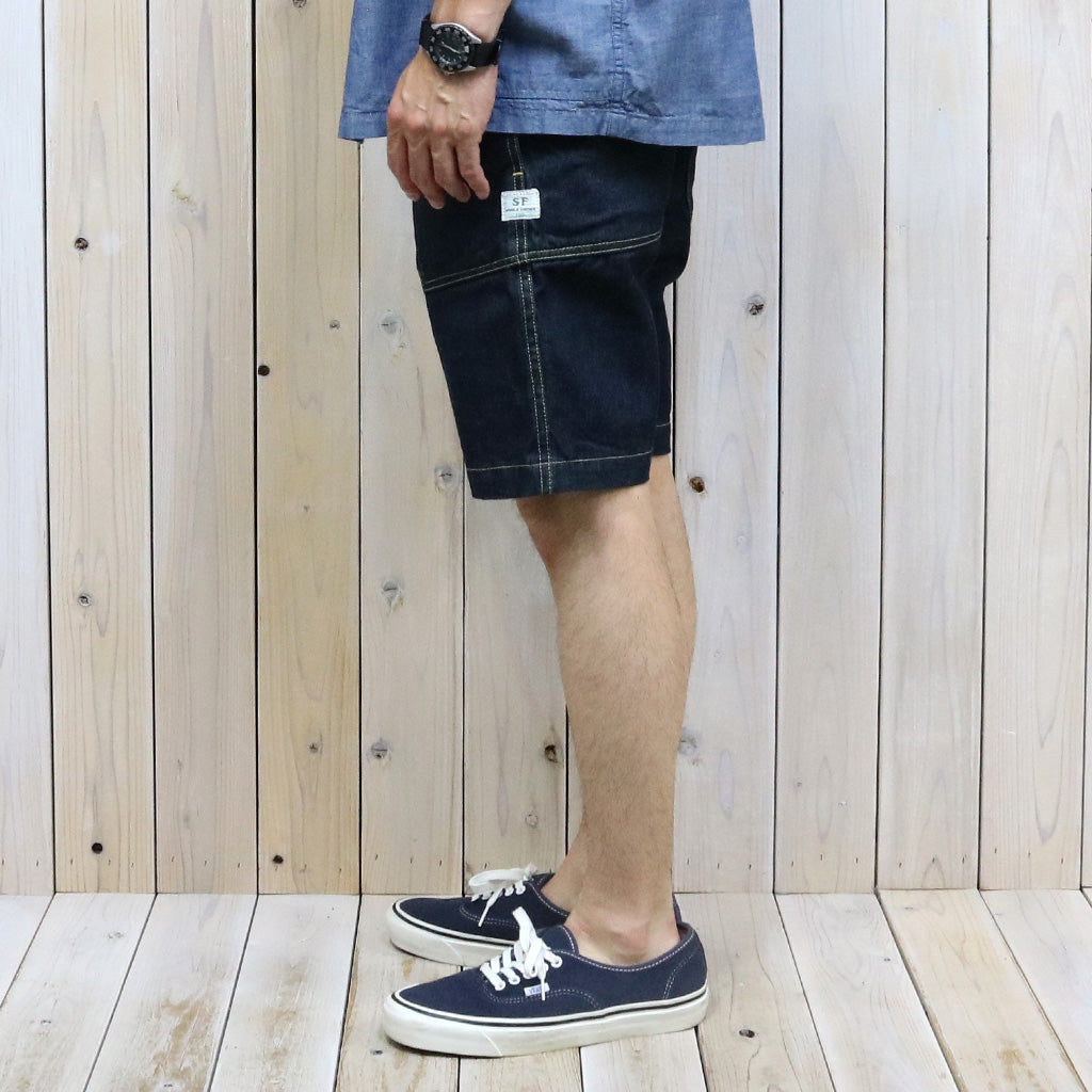 SASSAFRAS『FALL LEAF SPRAYER PANTS 1/2(13.5oz DENIM)』(INDIGO)