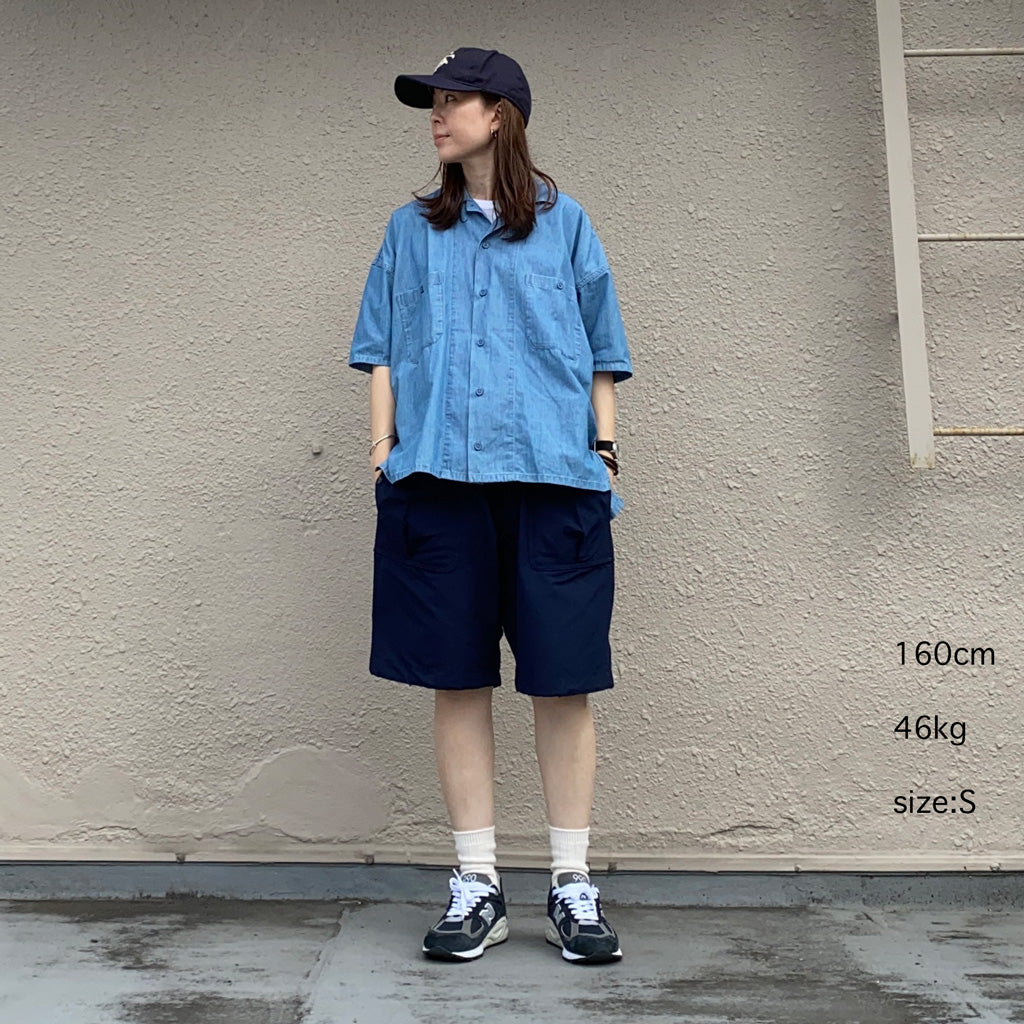 SASSAFRAS『OVERGROWN HIKER PANTS 1/2(LIGHT 60/40)』(NAVY)