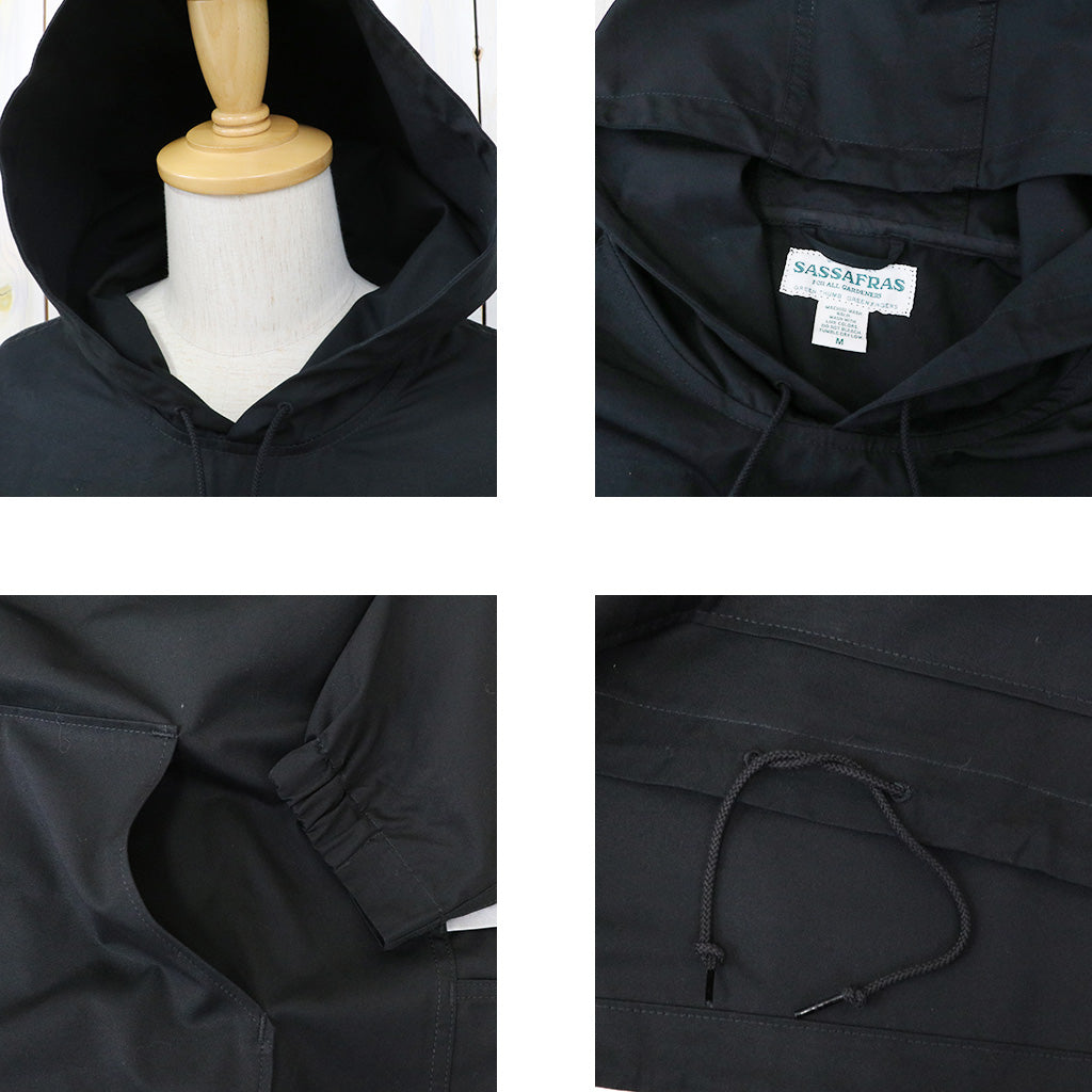 SASSAFRAS『GARDENER BUD SMOCK(POPLIN)』(BLACK)