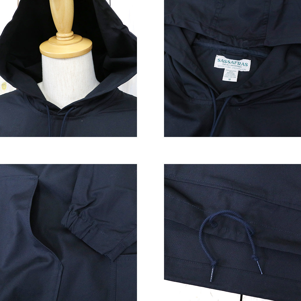 SASSAFRAS『GARDENER BUD SMOCK(POPLIN)』(NAVY)