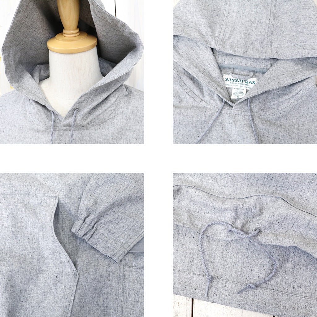 SASSAFRAS『GARDENER BUD SMOCK(PLANE WEAVE)』(HEATHER GRAY)
