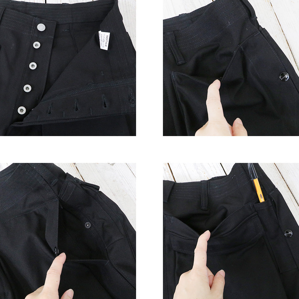 SASSAFRAS『DIGS CREW PANTS 4/5(CANVAS)』(BLACK)
