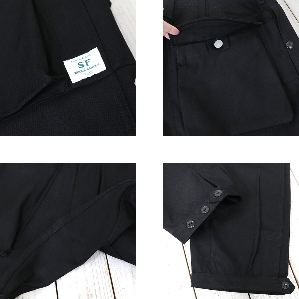 SASSAFRAS『DIGS CREW PANTS 4/5(CANVAS)』(BLACK)