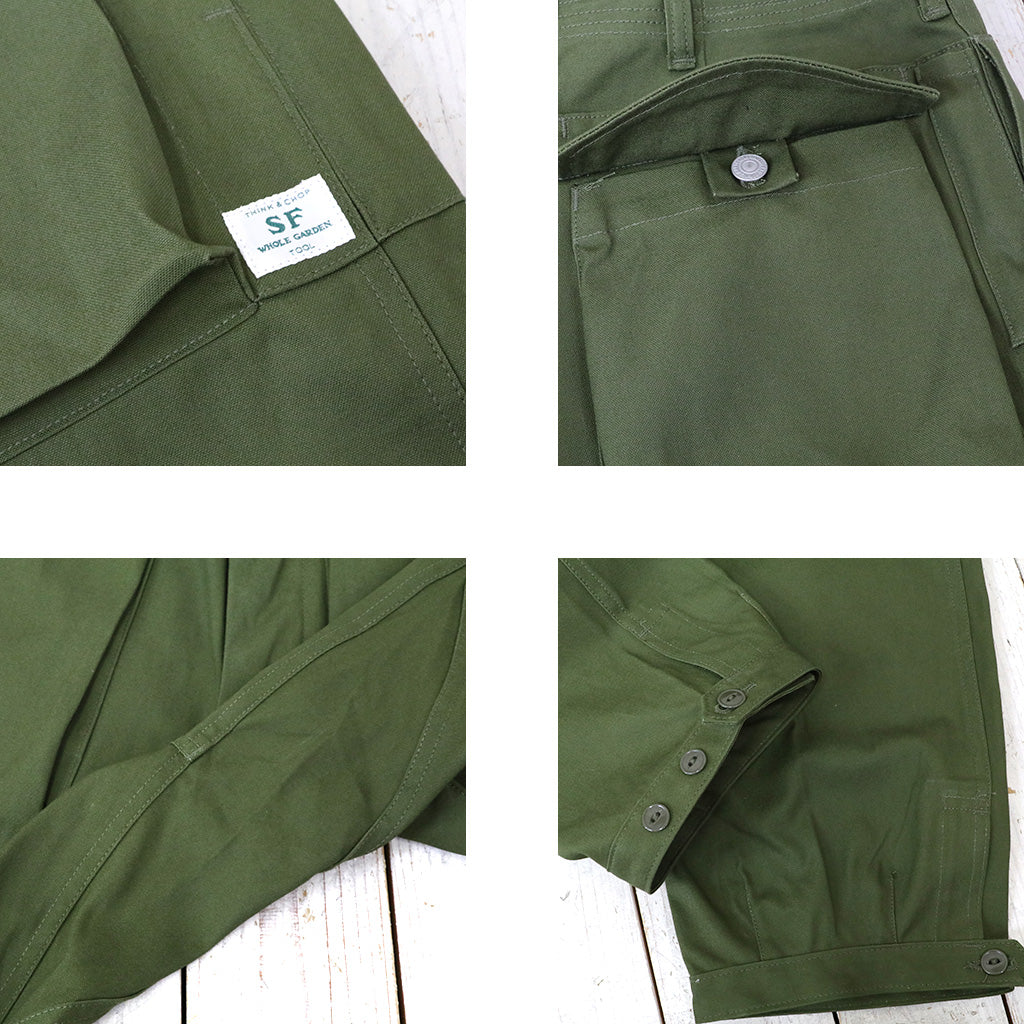 SASSAFRAS『DIGS CREW PANTS 4/5(CANVAS)』(OLIVE)