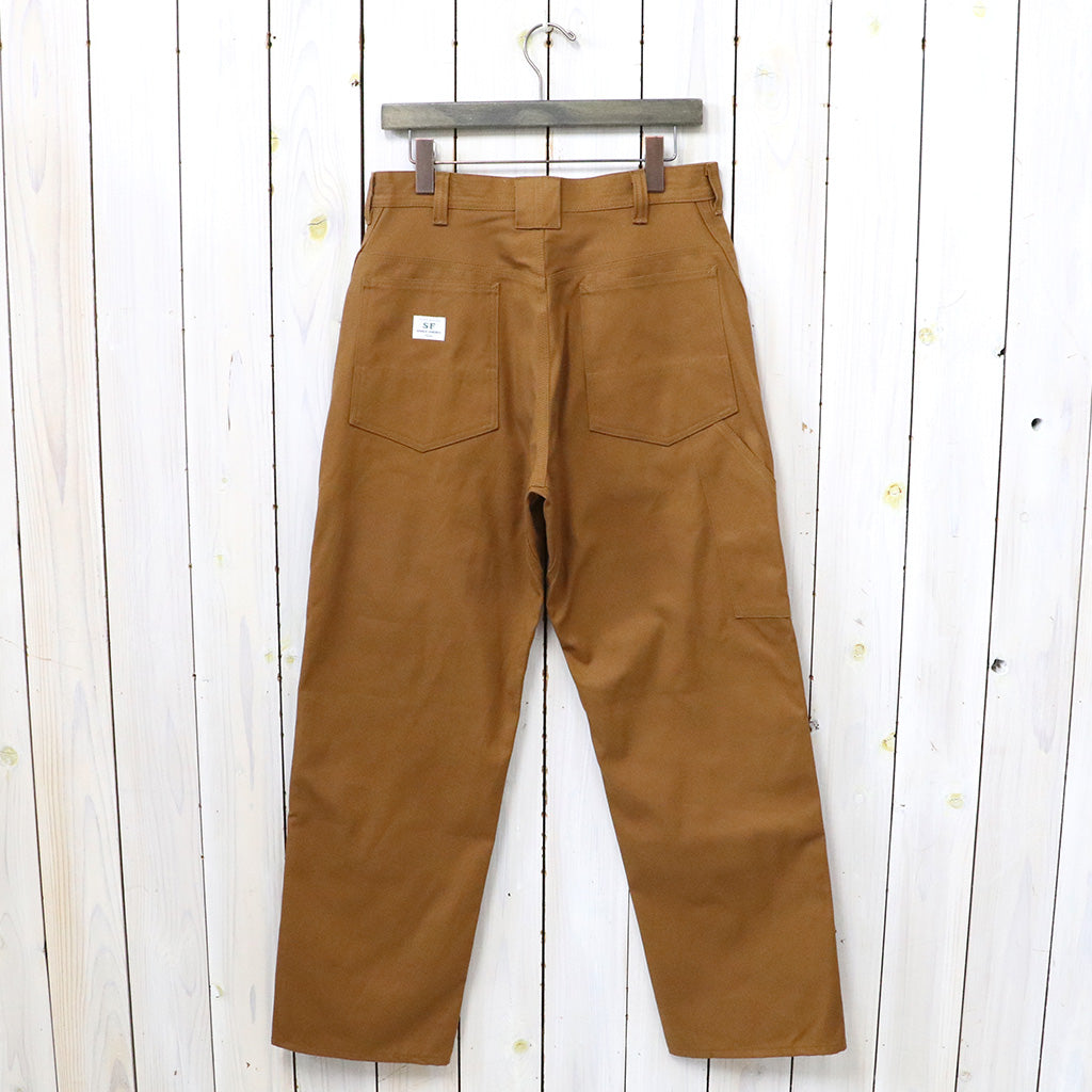 SASSAFRAS『W SPRAYER 5 PANTS(SELVEDGE DUCK)』(BROWN)