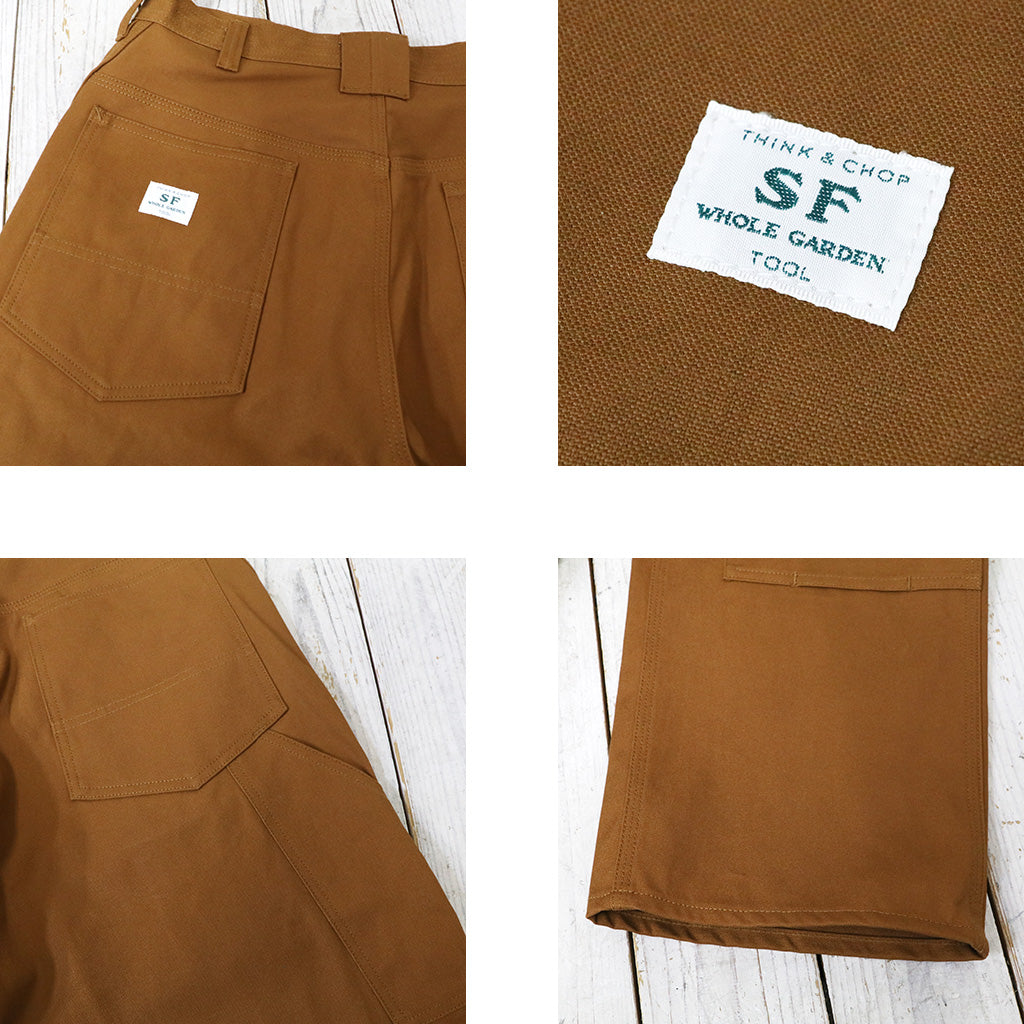 SASSAFRAS『W SPRAYER 5 PANTS(SELVEDGE DUCK)』(BROWN)