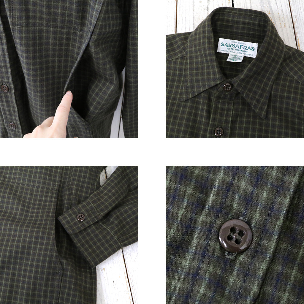 SASSAFRAS『FEEL SUN HALF(CHECK FLANNEL)』(BROWN)