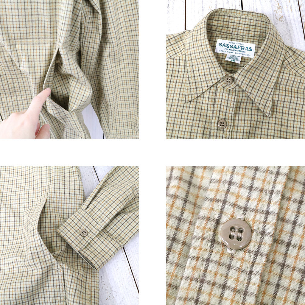 SASSAFRAS『FEEL SUN HALF(CHECK FLANNEL)』(BEIGE)
