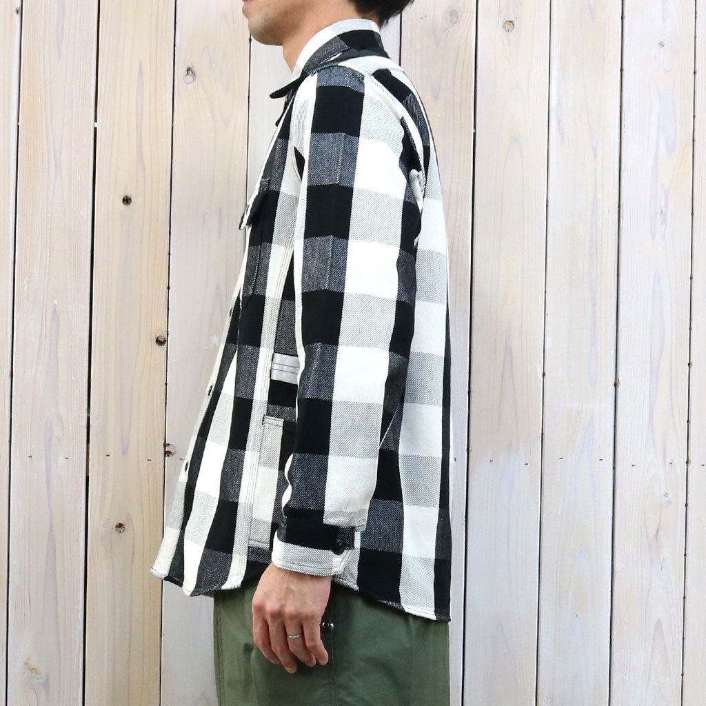 SASSAFRAS『GARDENER SHIRT(CLASSIC FLANNEL)』(WHITE/BLACK)