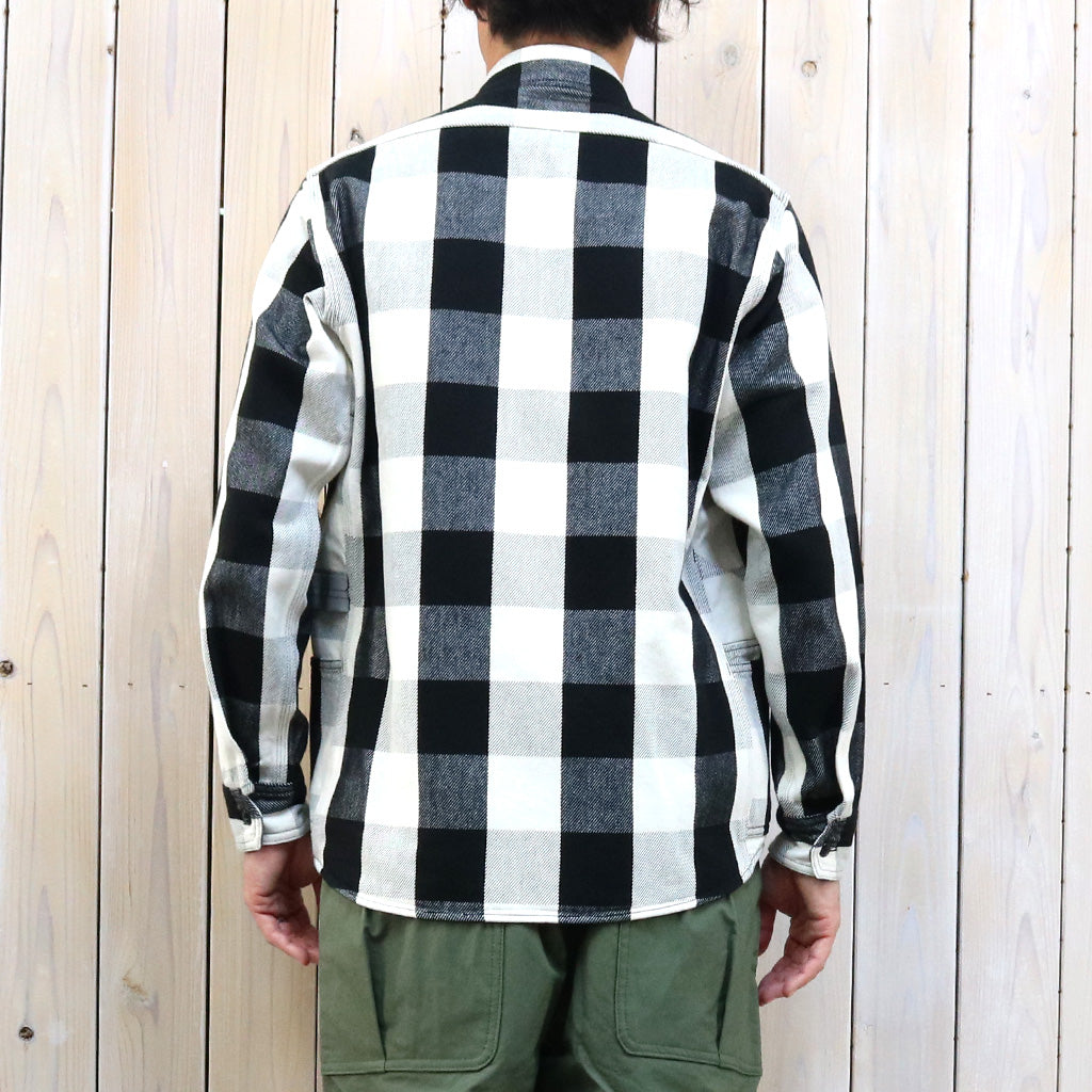 SASSAFRAS『GARDENER SHIRT(CLASSIC FLANNEL)』(WHITE/BLACK)