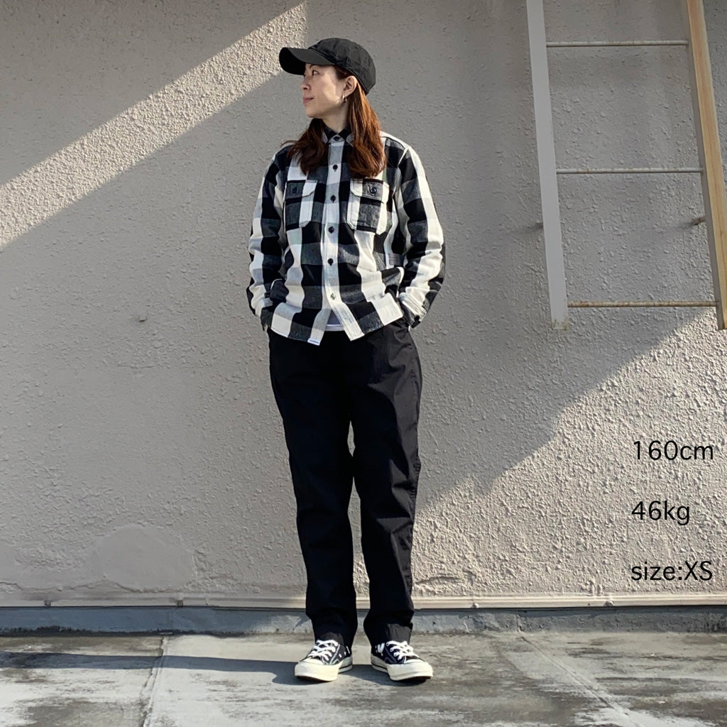 SASSAFRAS『GARDENER SHIRT(CLASSIC FLANNEL)』(WHITE/BLACK)