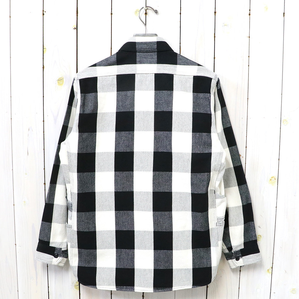 SASSAFRAS『GARDENER SHIRT(CLASSIC FLANNEL)』(WHITE/BLACK)