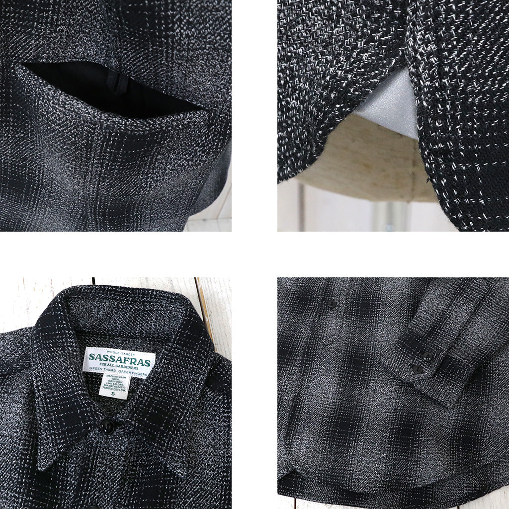 SASSAFRAS『GARDENING AT NIGHT SHIRT(HEAVY FLANNEL)』(BLACK CHECK)