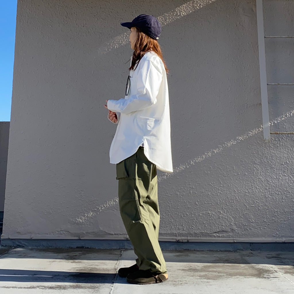 SASSAFRAS『GARDENING AT NIGHT SHIRT(MILITARY MOLESKIN)』(WHITE)
