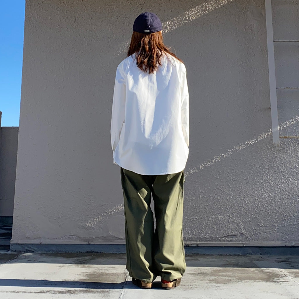 SASSAFRAS『GARDENING AT NIGHT SHIRT(MILITARY MOLESKIN)』(WHITE)