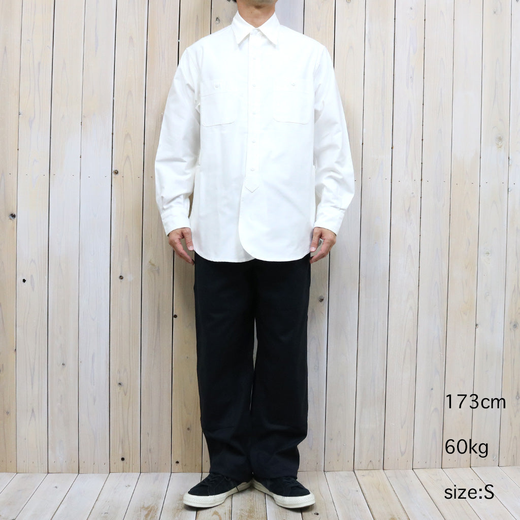 SASSAFRAS『GARDENING AT NIGHT SHIRT(MILITARY MOLESKIN)』(WHITE)