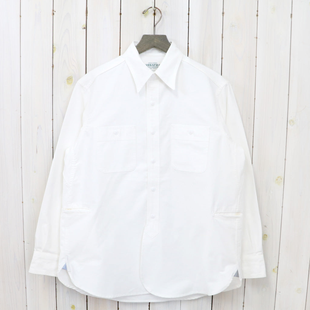 SASSAFRAS『GARDENING AT NIGHT SHIRT(MILITARY MOLESKIN)』(WHITE) – Reggieshop