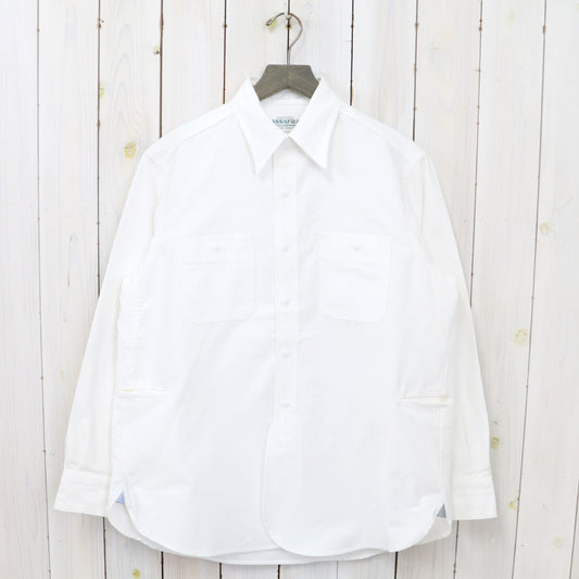 SASSAFRAS『GARDENING AT NIGHT SHIRT(MILITARY MOLESKIN)』(WHITE)