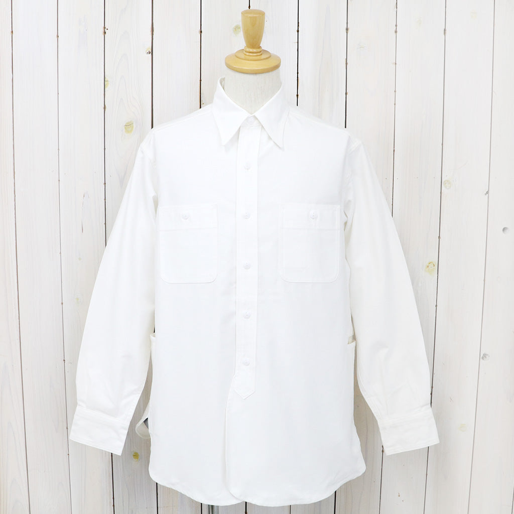 SASSAFRAS『GARDENING AT NIGHT SHIRT(MILITARY MOLESKIN)』(WHITE)