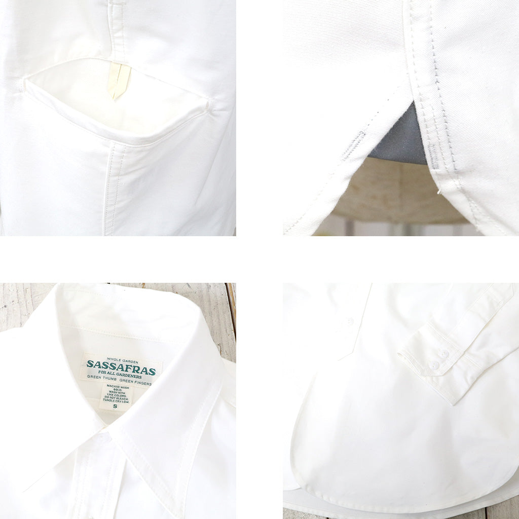 SASSAFRAS『GARDENING AT NIGHT SHIRT(MILITARY MOLESKIN)』(WHITE)