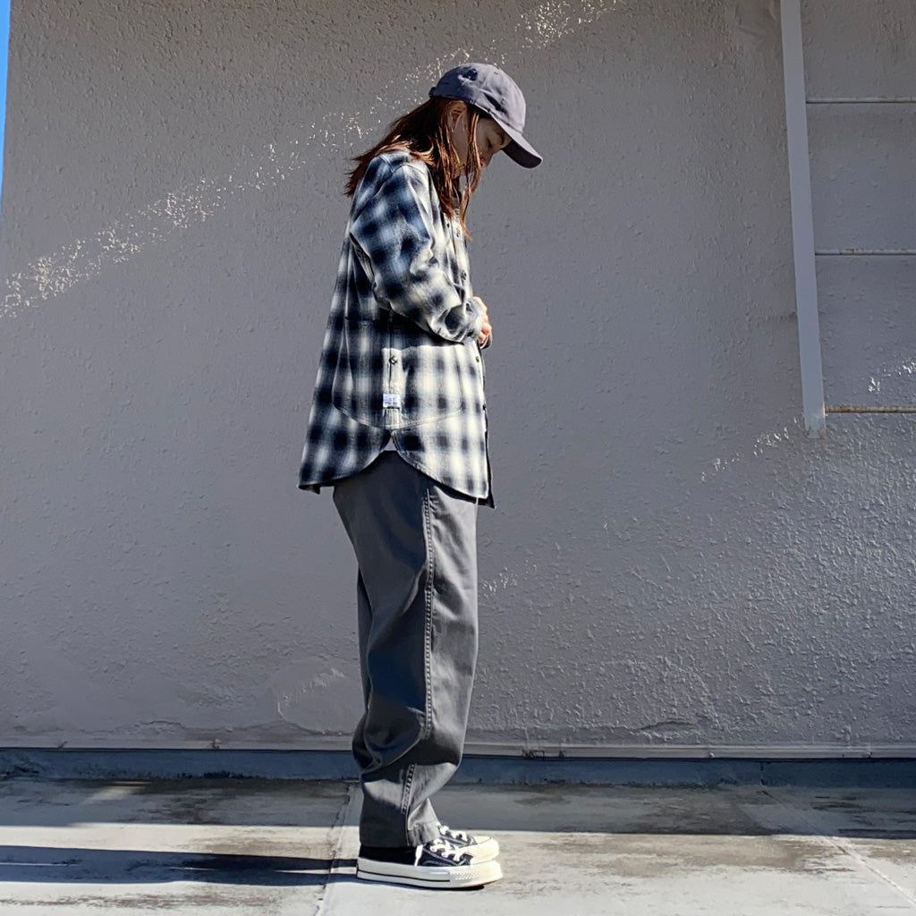 SASSAFRAS『DIGGIN SHIRT(HOMBRE CHECK)』(WHITE/BLACK)